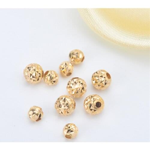 Genuine 18K Yellow Gold Smooth Spacers Crimp & End Beads AU750 DIY Homemade Necklace Pendant Bracelet Material Accessories