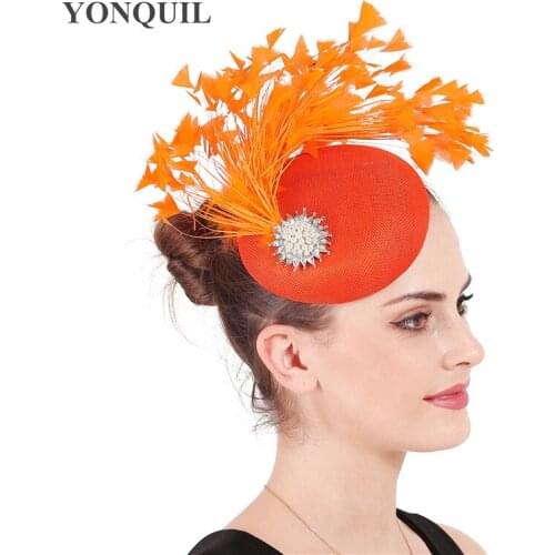 Fedora Caps Feather Hair Clips Fascinators Church Party Hats Women Elegant Ladies Headwear Decoration Headdress SYF679
