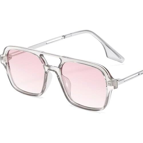 Personalized Double-beam Sunglasses, Concave Shape Retro Square Sunglasses