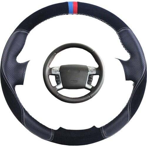 Custom Car Steering Wheel Cover For Ford Mondeo Mk4 2007-2012 S-Max 2008 Suede Leather Auto Steering Braid