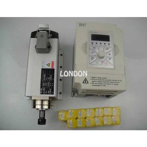 CNC spindle kit ER11 800w air cooling spindle motor + 1.5KW inverter+13 pieces ER11 collets