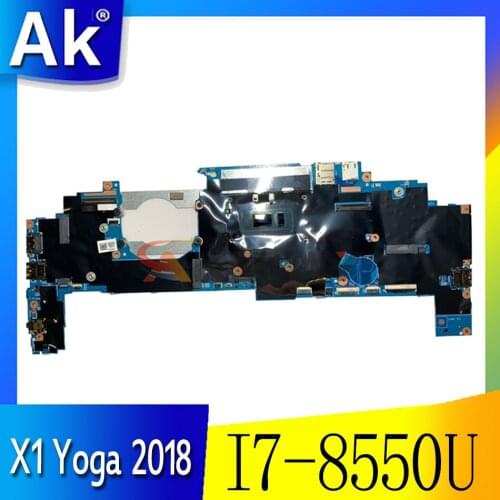 Akemy For Lenovo ThinkPad X1 Yoga 2018 Notebook Motherboard 17800-1 448.0CX04.0011 FRU 01YN204 CPU I7 8550U RAM 8GB 100% Test