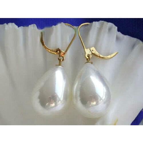 New fashion charming 12x16mm white shell pearl earrings for women fashion clothes jewelry party gifts BV9