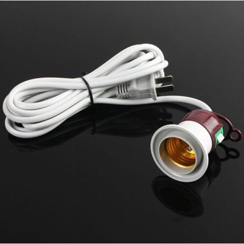 New E27 Screw Light Lamp Bulb Holder Socket Switch with Power Cable Cord US Plug