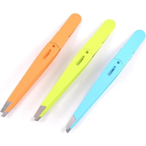 Eyebrow Tweezer Stainless Steel Slanted Eye Brow Clips Removal Makeup Tools