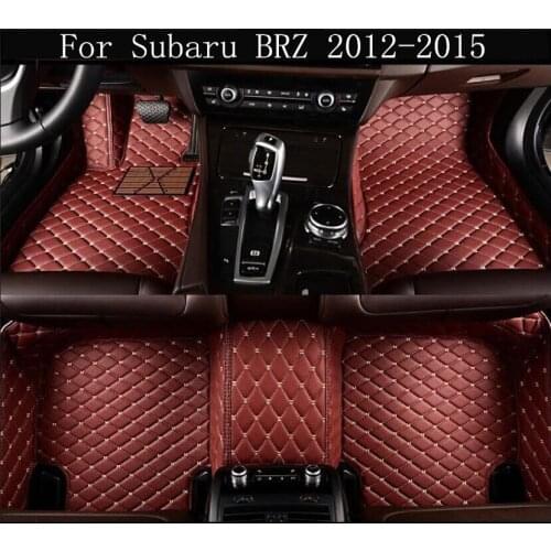 Car 3D Luxury Leather Car Floor Mats Fits For Subaru BRZ 2012 2013 2014 2015 EMS Free shipping