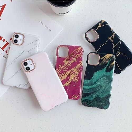 Luxury Crack Marble Phone Cases For iPhone 12 mini 11 Pro Max XR X XS Max 7 8 Plus Cases Soft Colorful Shockproof Back Cover