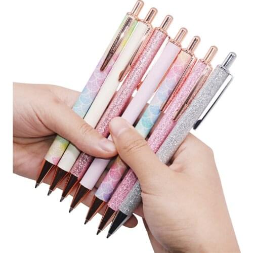 20 pcs Creative new Bright Powder Ballpoint pen Signature pen For Student Office Business Gift hotel Promotion stationery