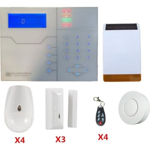 English or French Voice option TCP IP Alarm GSM Alarm System For Home Security With Solar Powered Strobe Flash Siren Alarm