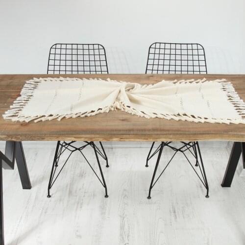 Natural Runner 55x130 Cm Silver Silvery Cendere Table Cloth Stylish Design