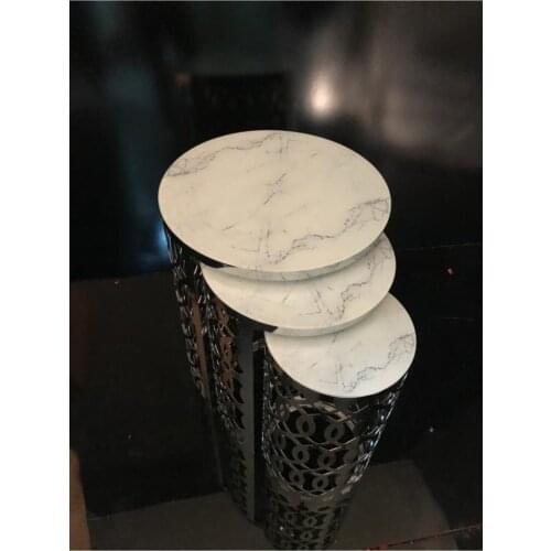 LUX Laser Cut White Marble Pattern Silver Zigon Table Basse Mesa Auxiliar غرفة المعيشة الأثاث Stolik Kawowy журнальный столик