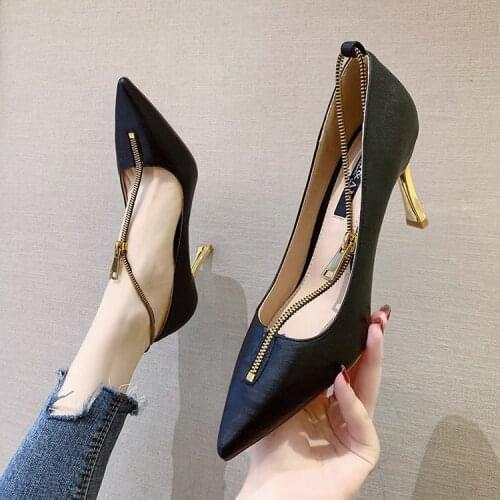 Casual Sexy Stiletto Women Pumps Plaid Pointed Toe Shallow Thin Footwear Spring Party Ladies Green Shoes Summer High Heelsy87