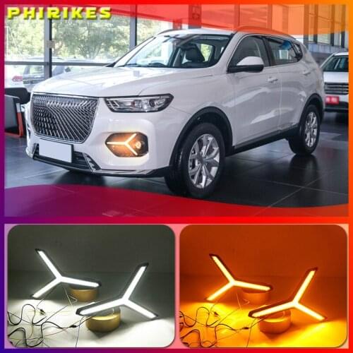 Turn signal DRL Drive Light with fog lamp hole For Great Wall Haval H6 Hover H6 2020 2021 LED Daytime Running Lights