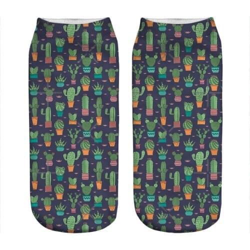 2021 Womens socks kawaii Potted Cactus Plants Printed Socks Woman harajuku Happy Funny Novelty cute girl gift Socks for women