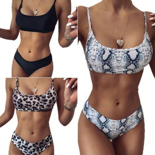 AA Women Two-piece Bathing Suit Adjustable Spaghetti Strap Bra Low Waist Thong Set Swim Suit Push Up Bikini Costumi Da Bagno