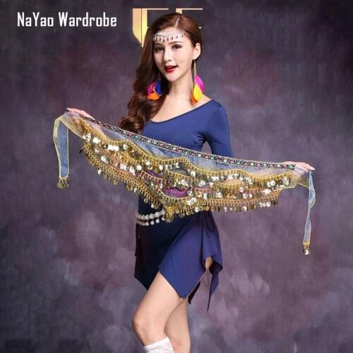 2021 New BFM001 Sequins Belly Dance Dress Women Belly Dance Hip Scarf Accessories Lady Belly Dancing Waist Chain Belt
