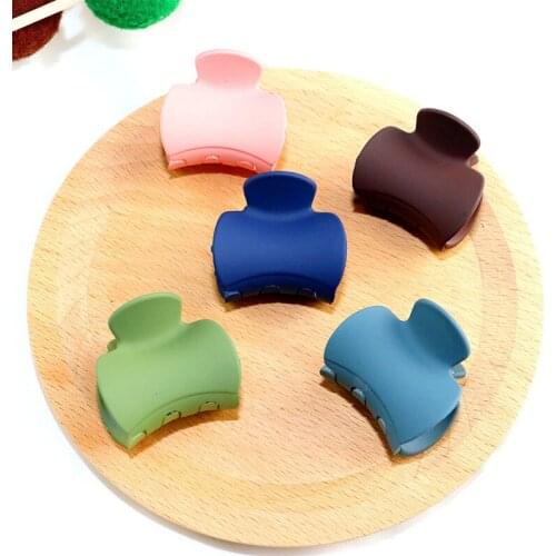 1PCS New Cute Small Solid Color Geometric Acrylic Hairpins Hair Clip Crab For Women Girl Clamp Hair Accessorie Headwear