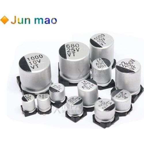 10PCS SMD Electrolytic capacitor aluminum 6.3V 10V 16V 25V 35V 50V 1UF 2.2UF 4.7UF 10UF 47UF 100UF 220UF 330UF 470UF 680UF