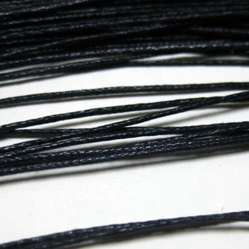 100 Meters Black Waxed Cotton Beading Cord 1mm for Bracelet Necklace