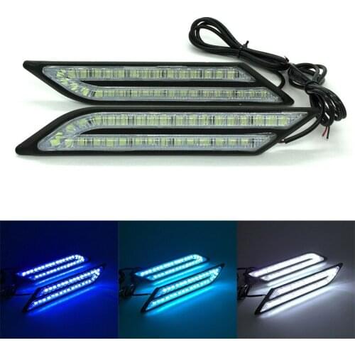 2Pcs/Set Car Fog Lights DRL Universal Daytime Running Lights Car Brake And Steering Light Source Styling Waterproof#226073