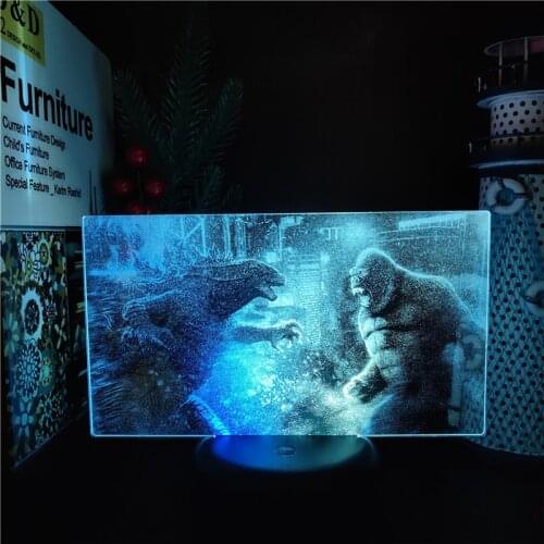 Bandai 3D Night Light Godzilla VS Kong LED Lamp King Kong Gojira Monster Kawaii Room Decor Luminaria Lamp Lampara Led Kids Gifts