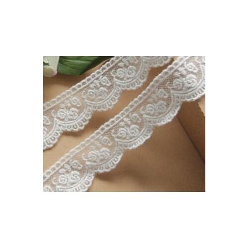 5Yards/lot beige Beautiful Mesh Fabric Lace Trim Embroidered Sewing Supplies DIY Ribbon Decoration AC890