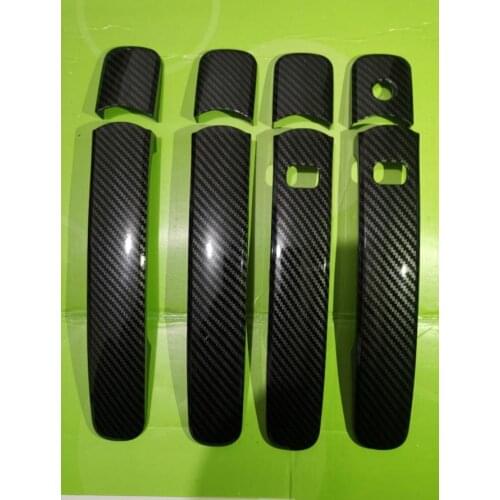 8Pcs Carbon Fiber Color ABS Car Side Door Handle Cover Trim Sticker for Nissan X-Trail X trail T31 2008 - 2013
