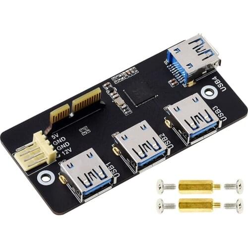 PCIe to USB Adapter 4X USB 3.2 Gen1 Ports Compatible with USB Expansion Card for Raspberry Pi Compute Module 4 IO Board