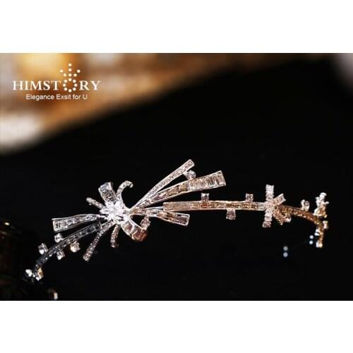 Himstory Simple Designs Crystal Headband Girls Party Holiday Hairband Wedding Headpieces Hair Jewelry