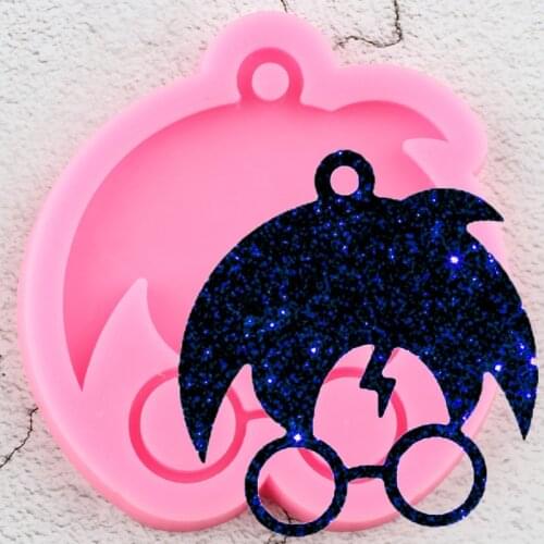 Shiny Anime Magic Boy Shape Silicone Molds DIY Resin Epoxy keychains Mould Custom Keychain Necklace Pendant Moulds