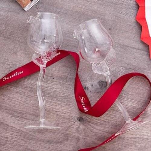 Wine Glass Exquisite Stable Base Transparent Rose Shape Goblet Cup for Home Wine Glass