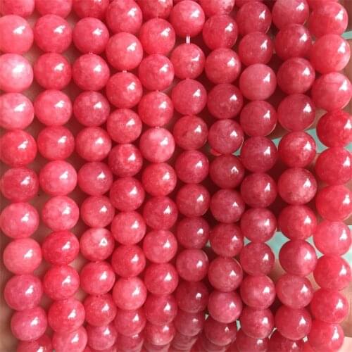 6/8/10/12MM Red Rubies Beads Gem Stone Healing Power Energy Natural Stone Loose Beads For Jewelry Bracelet Making DIY Bulk