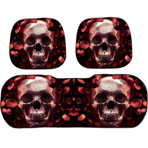 Skull 3D printing Car seat cover plush non-slip breathable mat Auto Back Seat Protector Cover Driver Pads
