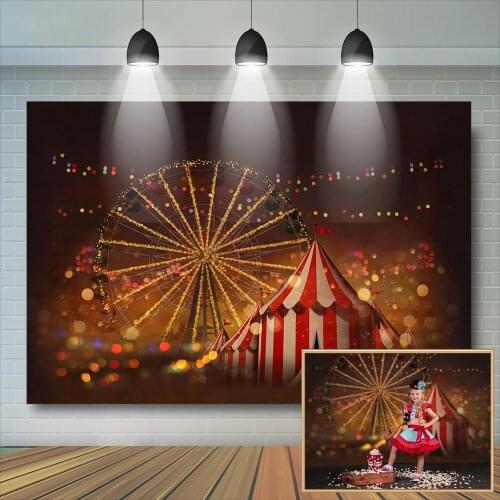 Circus Photography backdrop Newborn party balloon Baby backdrops celebration children Night Ferris wheel backgrounds