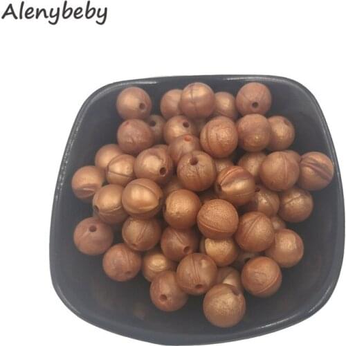 Cropper Color Food Grade Silicone Round Bead 12/15mm Baby Teether Necklace Toy DIY Pacifier Chain Care Baby Teether Product