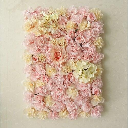 40X60cm Artificial Silk Rose Hydrangea Flower Wall Wedding Decoration Backdrop Panels Valentines Day Party Decor