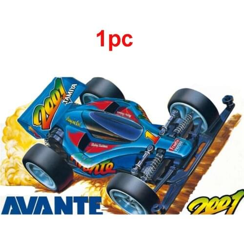 1pc Ruize Model Tamiya Mini Four Wheel Drive Racing Car with T0 Chassis Blue Avante 2001 Assembled Trendy Toy Vehicles Boy Gift