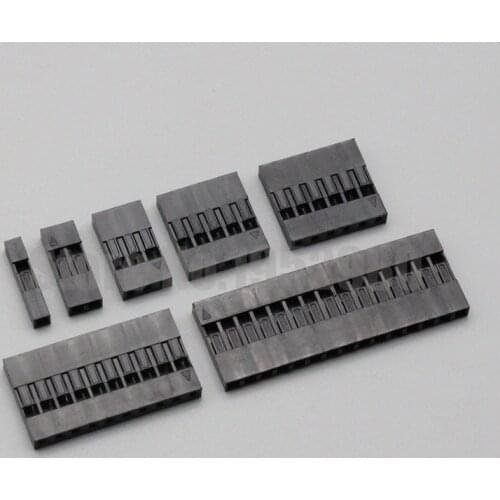50pcs 2.54mm Dupont Connector 2.54 mm Single Row Plastic Shell Plug 1P 2P 3P 4P 5P 6P 7P 8P 9P 10P 11P 12P 20Pin