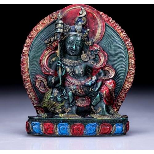 Treasure King Nepalese Buddhist statues Tibetan paintings colored broken pine stone old Buddha antiques collection