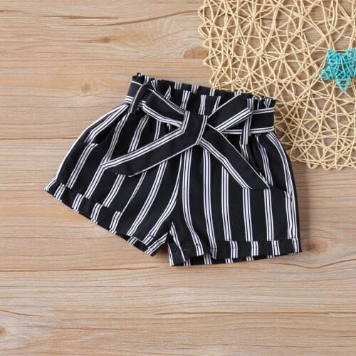 Summer Black White Striped Shorts Childrens Clothing Girls Clothing Kids Shorts Baby Girl Shorts