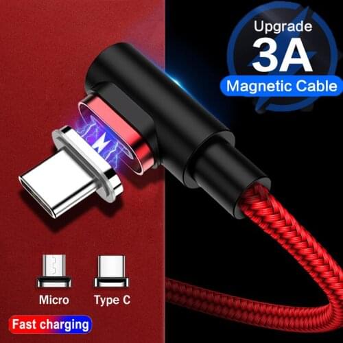 Type C Magnetic Cable 3A Micro Usb Fast Charge Data Android Cable for iPhone XR Samsung A50 S20 Plus Xiaomi Mi Note 10 Pro USB C
