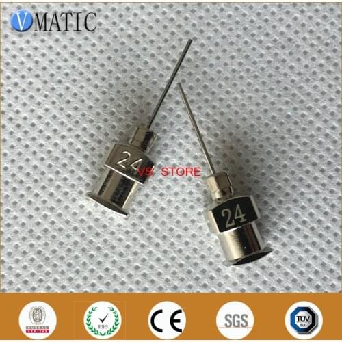 Free Shipping 0.5'' Tip Length 24G All Metal Blunt Stainless Steel Glue Dispensing Syringe Needles Tips 1/2 Inch