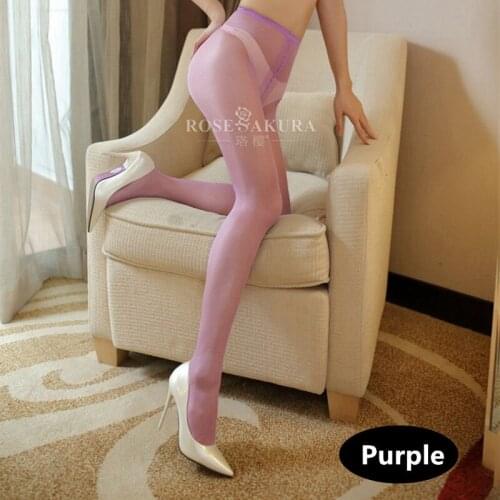 New Arrival 12D Sexy Micro Shiny Pantyhose T File Open Crotch Women Tights Slim Toe Transparent Medias Temptation Hosiery 0803