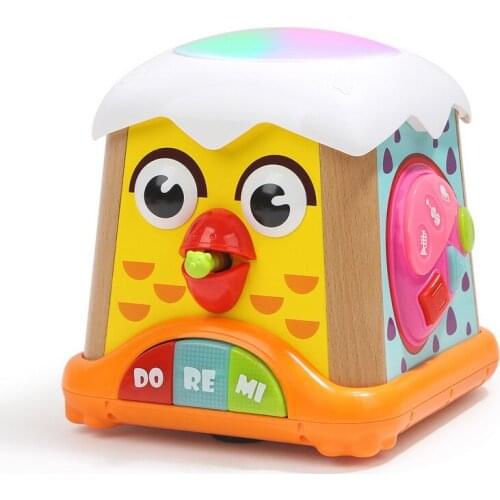 Multifunctional Musical Toys Toddler Baby Box Music Activity Magic Cube Gear Clock Geometric Blocks Sorting Educational Toys