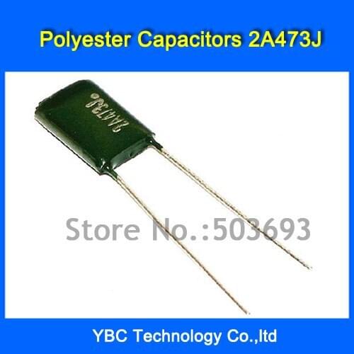 Free Shipping 500pcs/lot Polyester Film Capacitor 2A473J 100V 0.047UF 47NF