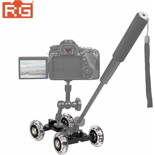 Mobile Rolling Sliding Dolly Stabilizer Skater Slider Magic Arm Camera Rail Stand Photography Car For Canon Nikon GoPro 7 6