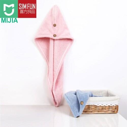 Xiaomi Mijia Women Bathroom Super Absorbent Quick-drying Polyester with Cotton Bath Towel Hair Dry Cap Salon Towel
