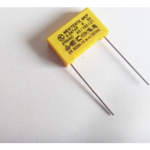 50pcs/lot X2 Safety Capacitor 275VAC 0.047uF 47nF 473K Pin 15mm