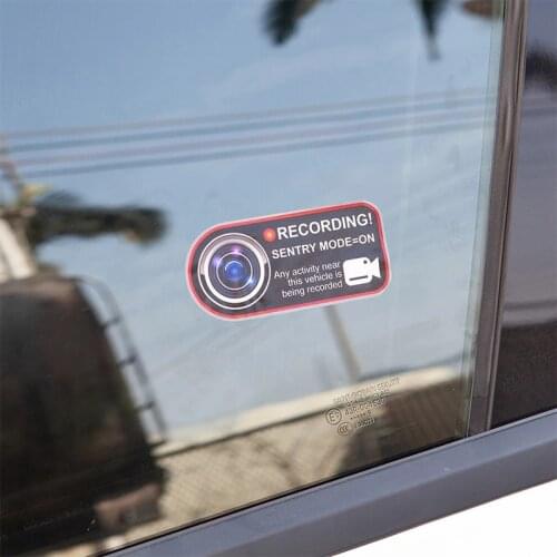 Camera Warning Sticker For Tesla Model 3 2021 Model Y S X Camera Alert Stickers Window Glass Styling Decals