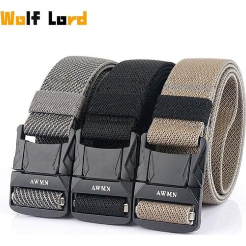 Elastic Military Tactical Belt Army Quick Release Buckle Combat Molle Belt Mens Outdoor Camping Hunting Accessories Belts